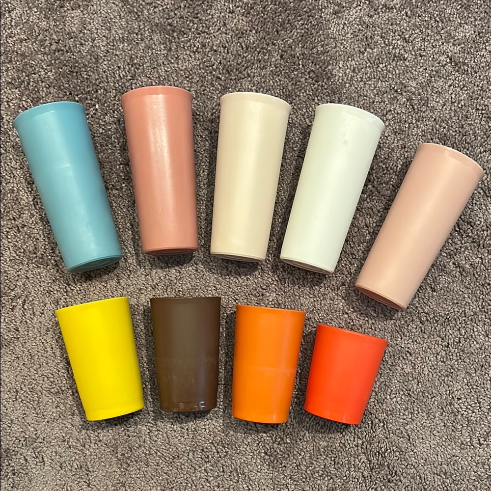 Vintage Tupperware cups set of 9